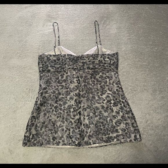 LAUNDRY by Shelli Segal silk leopard print tank with side boning size M EUC - Picture 2 of 6